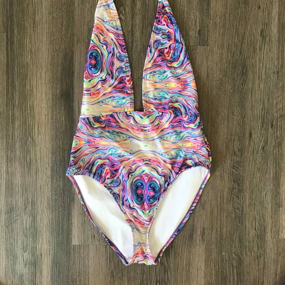 One Piece Swimsuit - Tye-Dye - V-neck **3/$20** - Picture 3 of 3